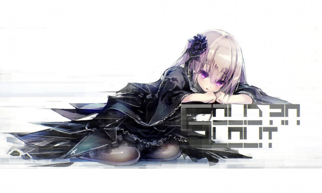 Обои картинки фото аниме, rozen maiden, девушка, цветок