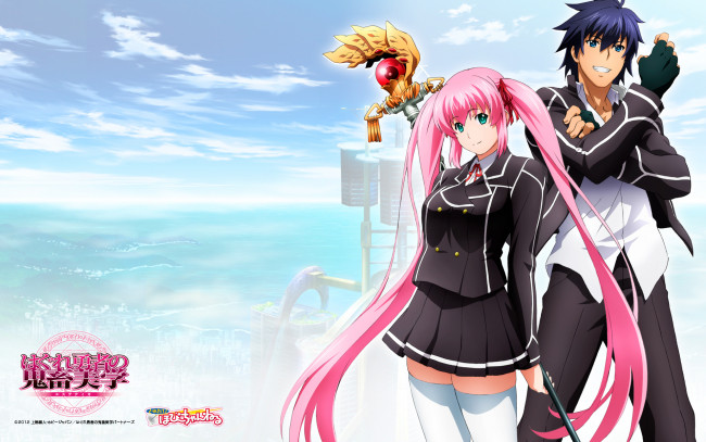 Обои картинки фото аниме, hagure yuusha no aesthetica, эстетика, заблудшего, героя, посох, девушка, парень, hagure, yuusha, no, estetica