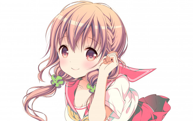 Обои картинки фото hinako note, аниме, девушка, взгляд, фон