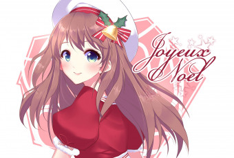 Картинка аниме зима +новый+год +рождество девушка