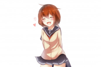 Картинка аниме kantai+collection фон взгляд девушка