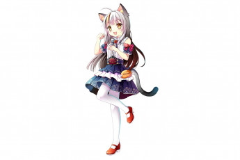 Картинка аниме животные +существа девушка