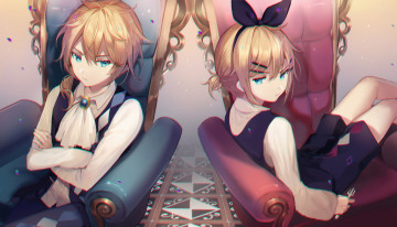 Картинка аниме vocaloid kagamine rin len