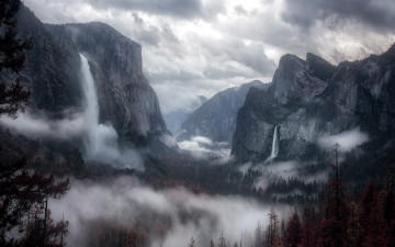 Картинка природа горы туман облака