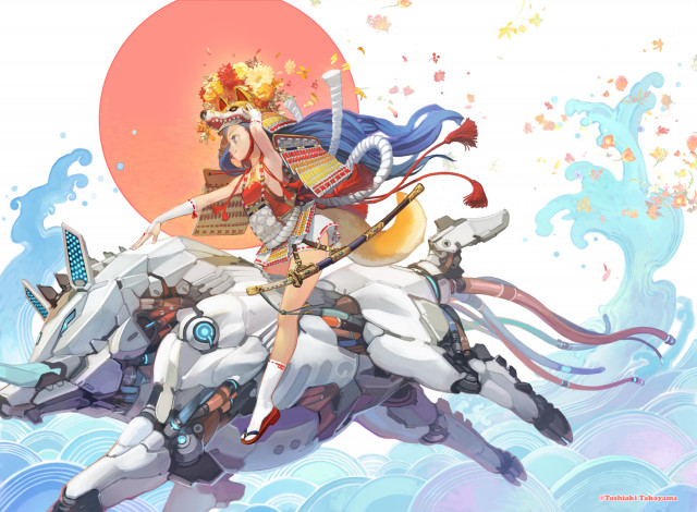 Обои картинки фото аниме, оружие,  техника,  технологии, девушка