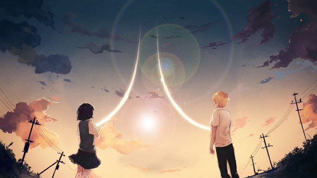 Обои картинки фото аниме, kuzu no honkai, двое