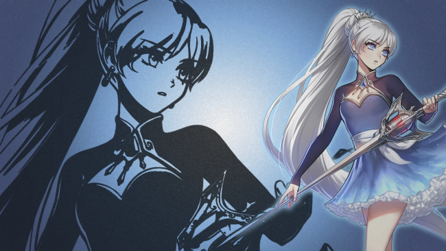 Обои картинки фото аниме, rwby, фон, взгляд, девушка