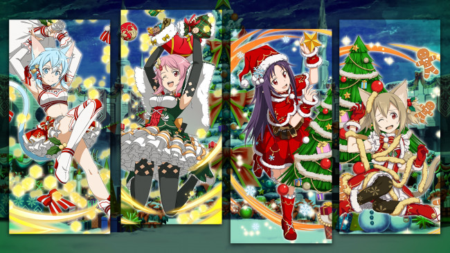 Обои картинки фото аниме, sword art online, коллаж, мастера, меча, онлайн, арт