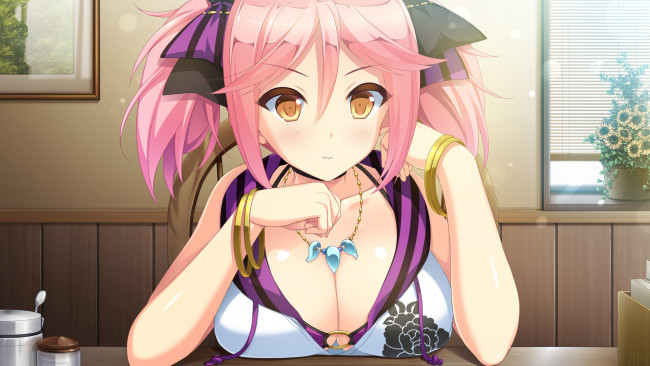 Обои картинки фото lovekami -useless goddess-, аниме, lovekami, взгляд, девушка, фон