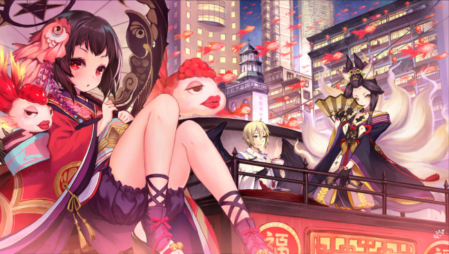 Обои картинки фото аниме, onmyouji, девушка