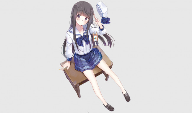 Обои картинки фото аниме, unknown,  другое , девушка, фон, взгляд