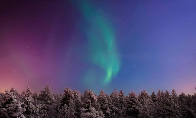 Обои картинки фото природа, северное сияние, простор