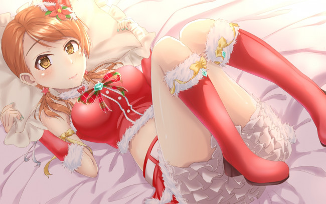 Обои картинки фото аниме, idolm@ster, девушка, взгляд, фон