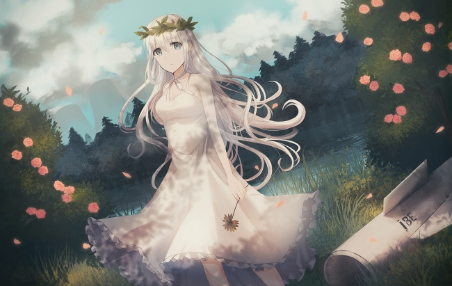 Обои картинки фото аниме, оружие,  техника,  технологии, девушка