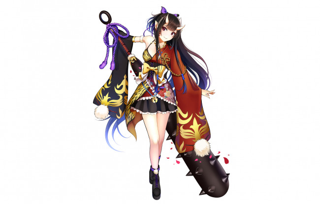 Обои картинки фото аниме, оружие,  техника,  технологии, фон, взгляд, девушка