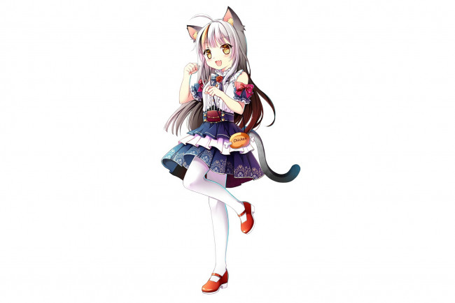 Обои картинки фото аниме, животные,  существа, девушка