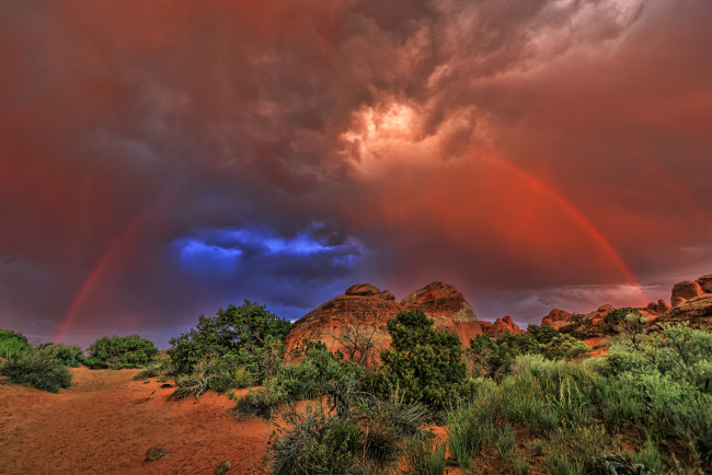 Обои картинки фото природа, радуга, простор