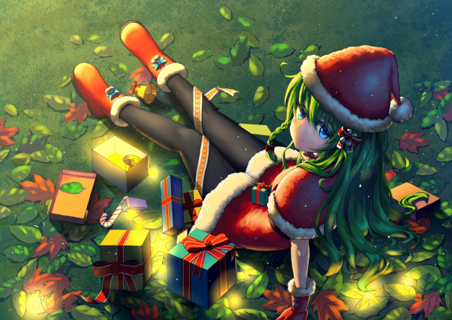 Обои картинки фото аниме, зима,  новый год,  рождество, девушка