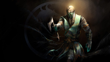 Картинка видео+игры mortal+kombat мужчина топор униформа маска фон