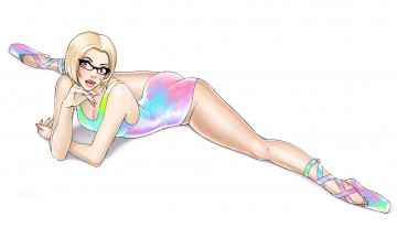 Картинка рисованное люди купальник взгляд фон девушка