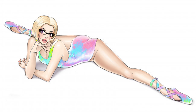 Обои картинки фото рисованное, люди, купальник, взгляд, фон, девушка