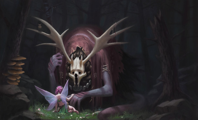 Обои картинки фото фэнтези, существа, лес, фон