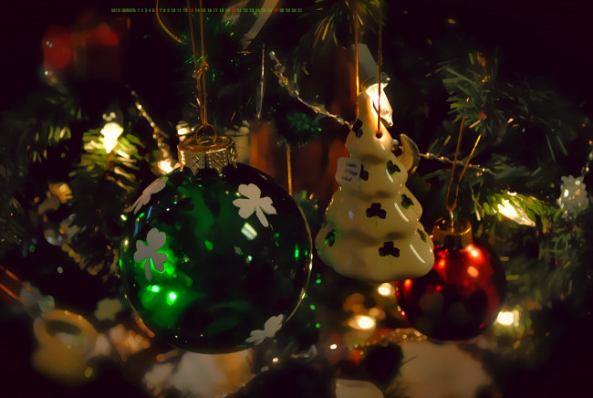 Обои картинки фото календари, праздники,  салюты, гирлянда, игрушка, шар, ветка