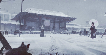 Картинка guweiz аниме зима +новый+год +рождество