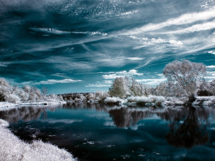 Картинка разное компьютерный+дизайн озеро деревья облака