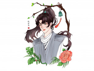 Картинка рисованное кино +мультфильмы парень ветка колокольчик роза