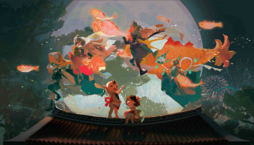 Картинка аниме unknown +другое+ дети крыша духи