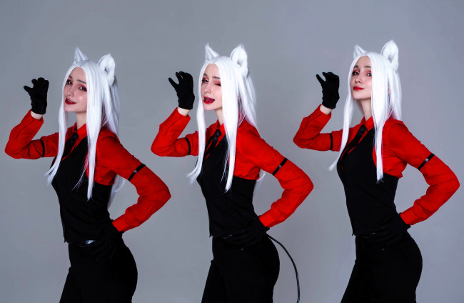 Обои картинки фото девушки, hologana, образ, костюм