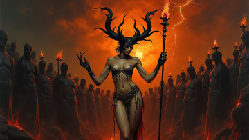 Картинка фэнтези демоны нейросети графика нейроарт ai art нейронные сети рисунки нейро искусство нейрографика graphics neuroart neural networks drawings neuro neurography