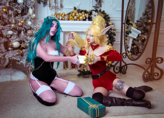 Картинка девушки ольга+кожевникова+ lady+bell образы косплей наряды костюмы ёлка новый год подарки камин зеркало