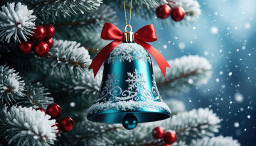 обоя праздничные, колокольчики, новогодняя