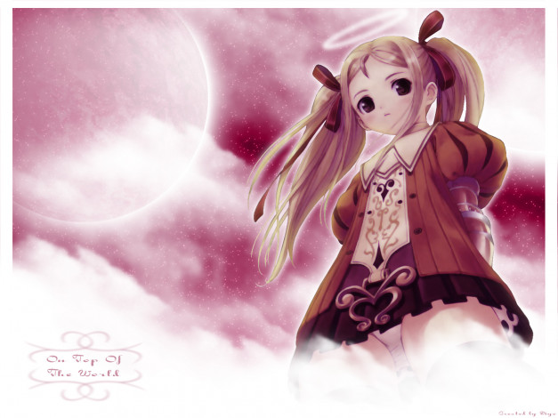 Обои картинки фото on, top, of, the, world, аниме, angels, demons