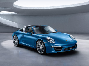 Картинка автомобили porsche 991 targa 4 911 синий 2014