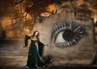 Картинка фэнтези фотоарт девушка глаз