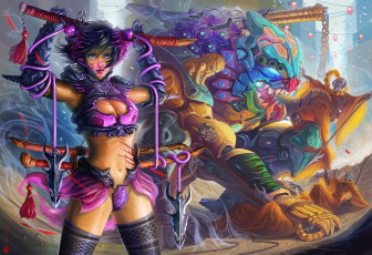 Картинка фэнтези красавицы+и+чудовища существа монстры девушка воин