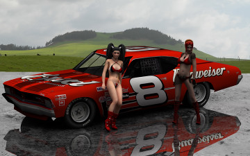 Картинка автомобили 3д сапоги вершина поле девушки автомобиль