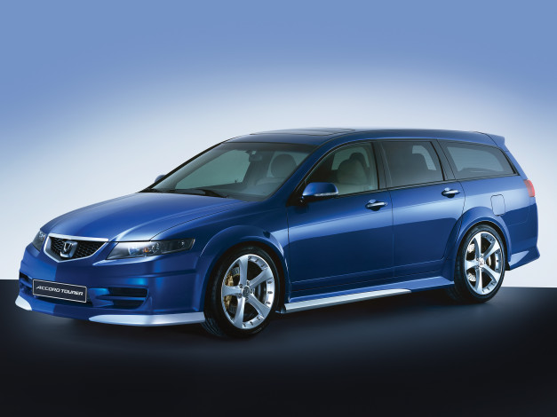 Обои картинки фото автомобили, honda, accord, tourer, синий, diesel, sports, study, model, cm, 2003