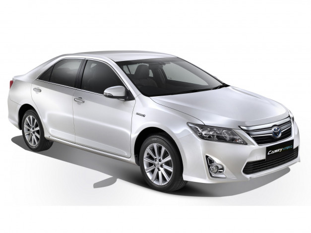 Обои картинки фото автомобили, toyota, jp-spec, hybrid, camry, 2011, светлый