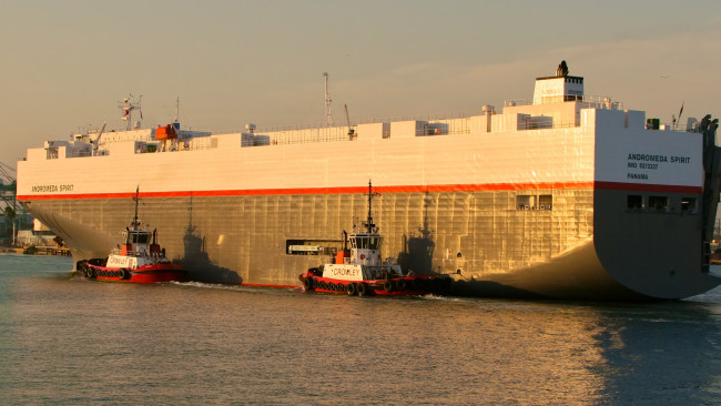 Обои картинки фото корабли, разные вместе, грузовое, судно, буксиры