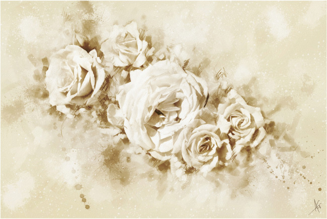 Обои картинки фото рисованные, цветы