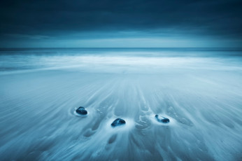 Картинка природа моря океаны flatline камни прибой горизонт