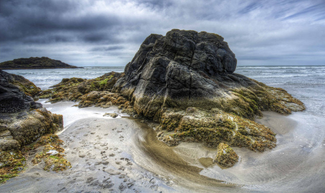 Обои картинки фото природа, побережье, волны, скала, океан