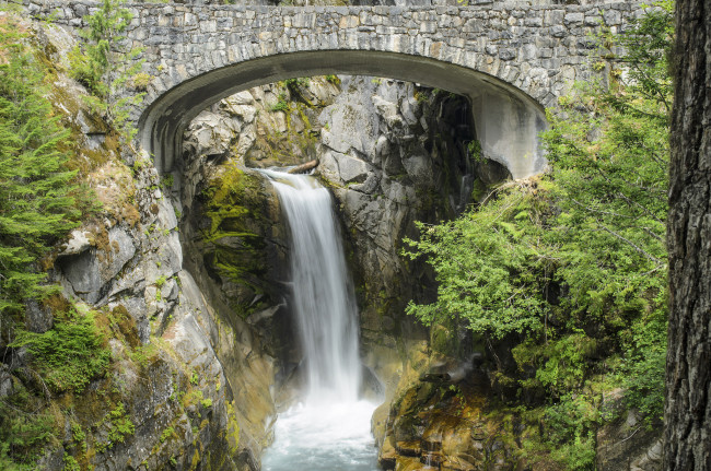 Обои картинки фото природа, водопады, река, водопад, лес