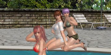 Картинка 3д+графика аниме+ anime девушки фон взгляд бассейн