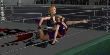 Картинка 3д+графика аниме+ anime девушки фон ринг борьба взгляд