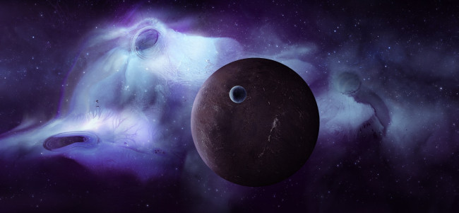 Обои картинки фото космос, арт, галактика, вселенная, звезды, планеты